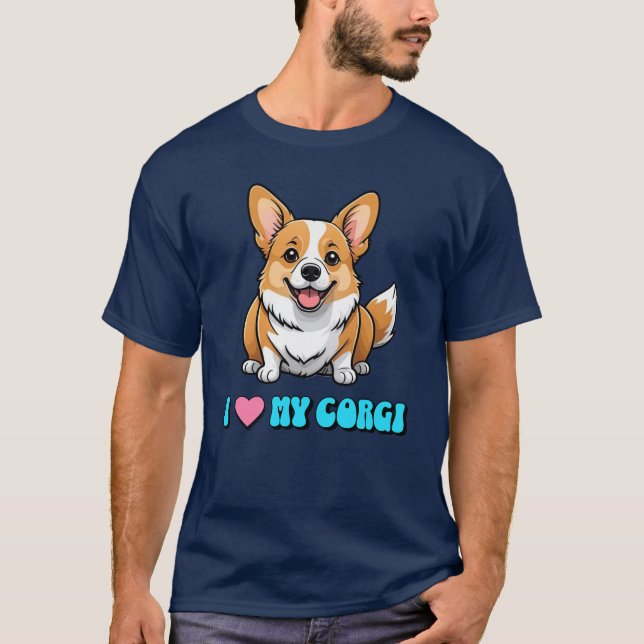 Jag älskar min Corgi T Shirt (Framsida)