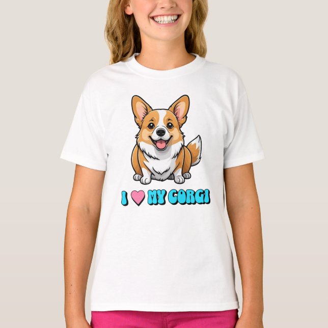 Jag älskar min Corgi T Shirt (Framsida)