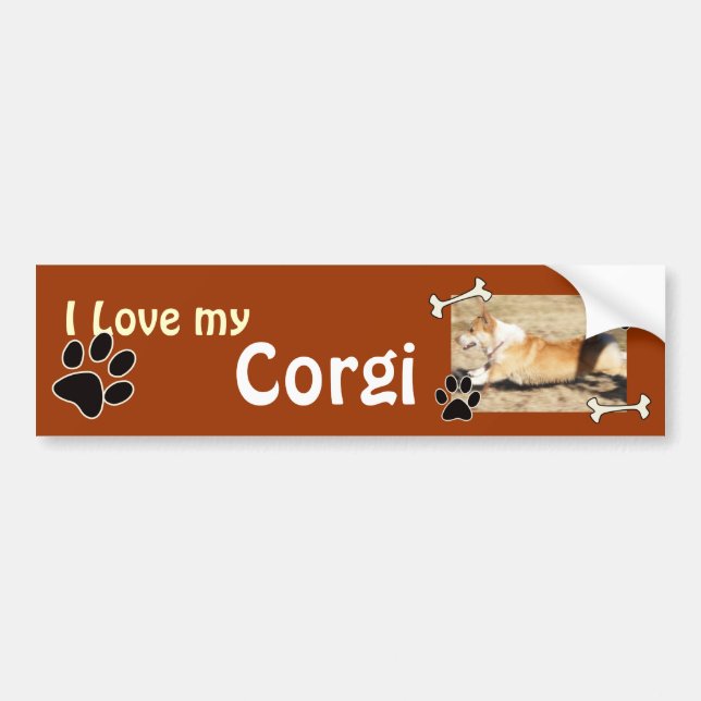Jag älskar min Corgibildekal Bildekal (Framsidan)
