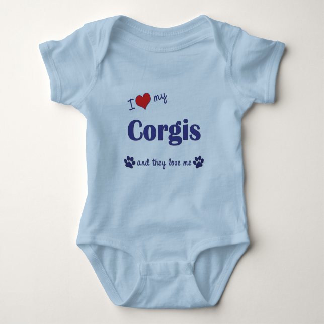 Jag älskar min Corgis (åtskilliga hundar) Tröja (Framsida)