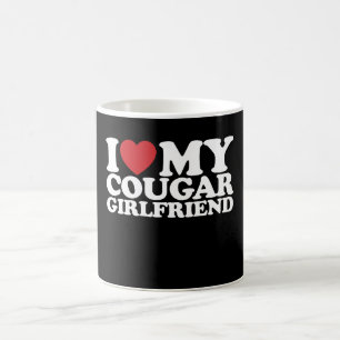 Jag älskar min cougar-flickvän kaffemugg
