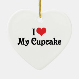 Jag älskar min Cupcake Julgransprydnad Keramik