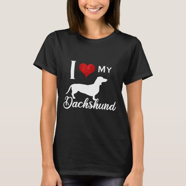 Jag älskar min Dachshund T Shirt (Framsida)