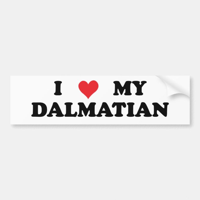 Jag älskar min Dalmatian Bildekal (Framsidan)