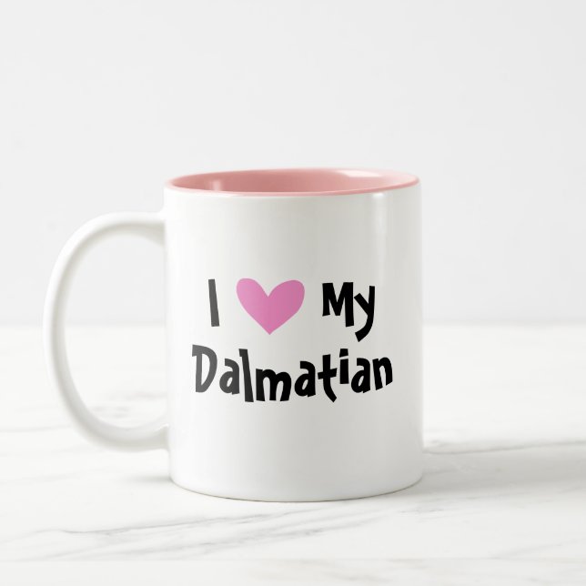 Jag älskar min Dalmatian Två-Tonad Mugg (Vänster)