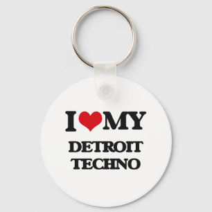 Jag älskar min DETROIT TECHNO Nyckelring