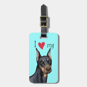 Jag älskar min Doberman Bagagebricka