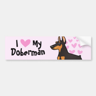 Jag älskar min DobermanPinscher (det pointy öron Bildekal