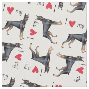 Jag älskar min DobermanPinscher Tyg