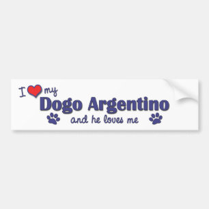 Jag älskar min Dogo Argentino (den Male hunden) Bildekal