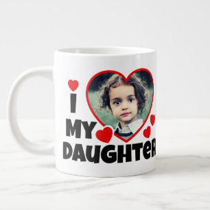 Jag älskar min dotter Personlig Photo Jumbo Mugg