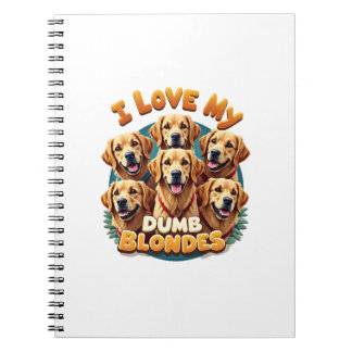 Jag älskar min dumma blonda Golden Retrievers Vint Anteckningsbok