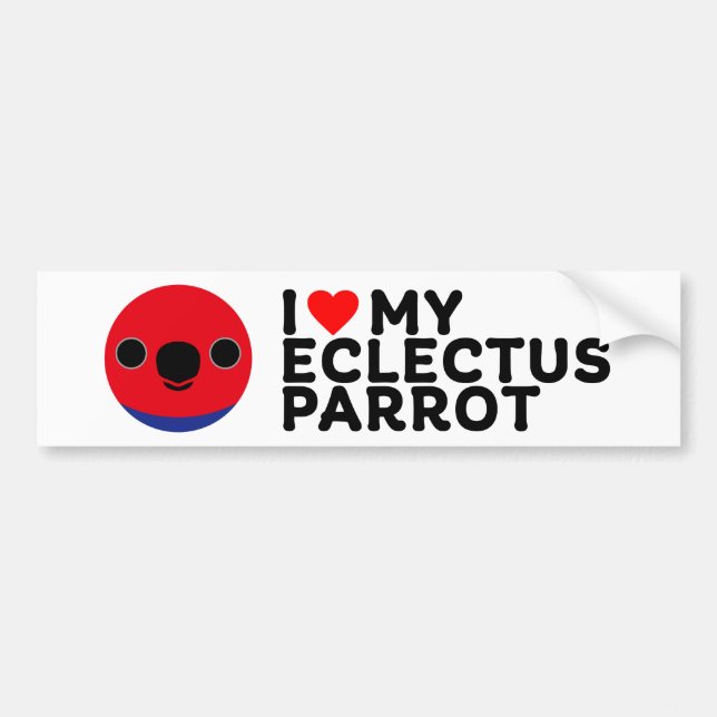 JAG ÄLSKAR MIN ECLECTUS PAPEGOJA - Hona Bildekal (Framsidan)
