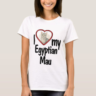 Jag älskar min egyptisk Mau - Sött hjärta katt fot T Shirt