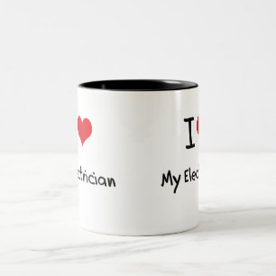 Jag älskar min elektriker Två-Tonad mugg