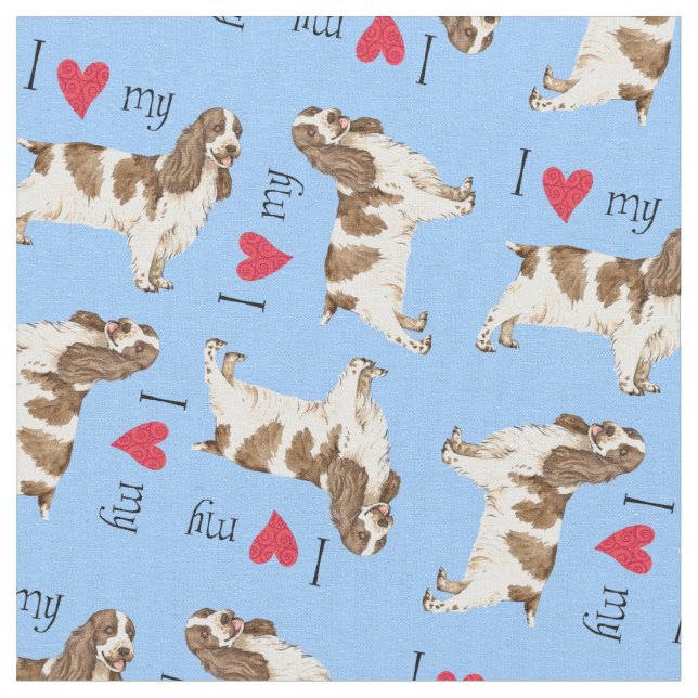 Jag älskar min engelska cockerspanielSpaniel Tyg (Närbild)