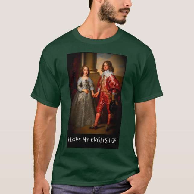 Jag älskar min engelska flickvän t shirt (Framsida)