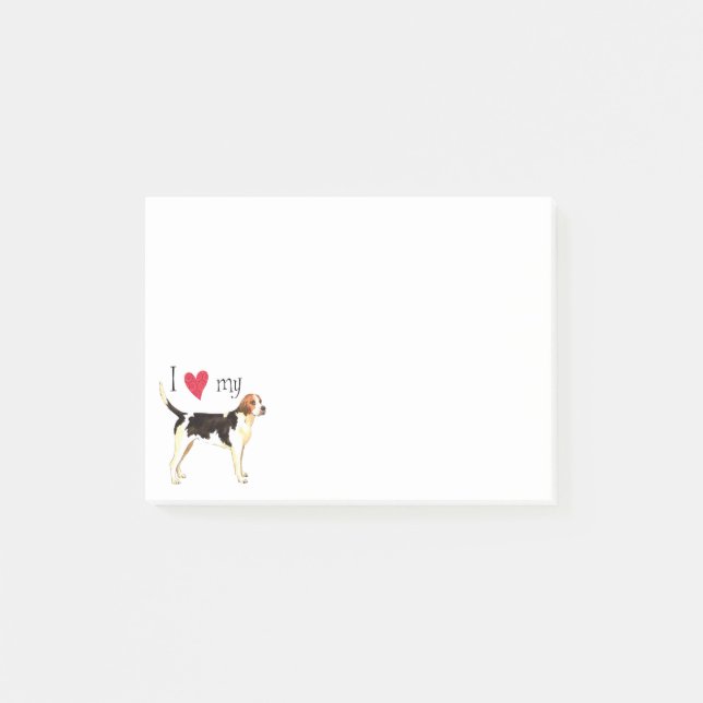 Jag älskar min engelska Foxhound Post-it Block (Framsida)