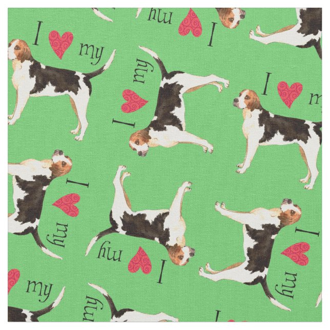 Jag älskar min engelska Foxhound Tyg (Närbild)