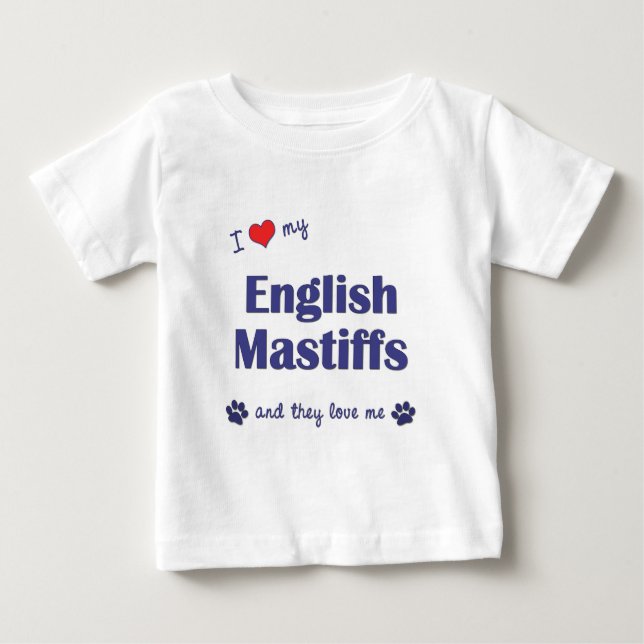 Jag älskar min engelska Mastiffs (åtskilliga Tee Shirt (Framsida)