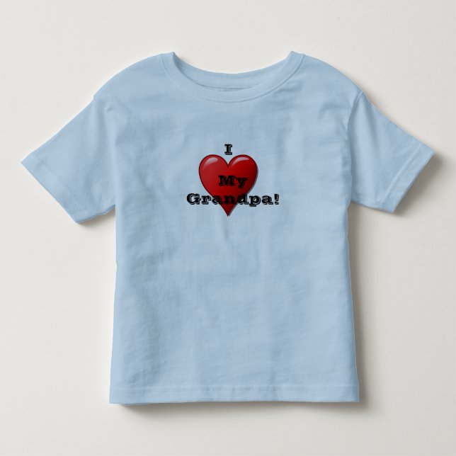 Jag älskar min farfar barns hjärta t-shirt (Framsida)