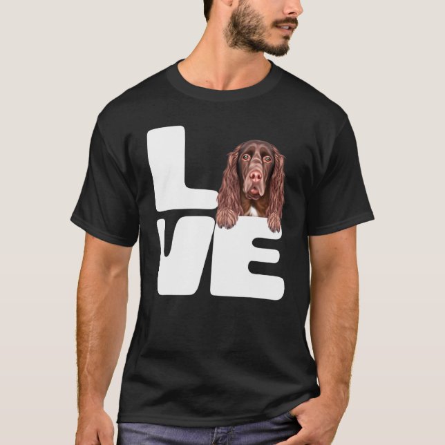 Jag älskar min Field Spaniel hund T Shirt (Framsida)