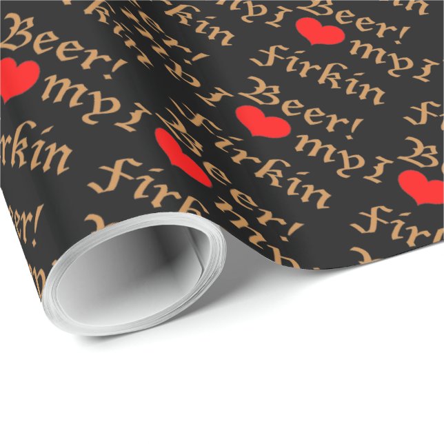 Jag älskar min Firkinöl! Inpackning av papper Presentpapper (Rullad Hörn)