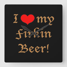 Jag älskar min Firkinöl! Kvadrera väggen tar tid Fyrkantig Klocka