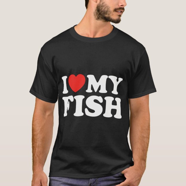 Jag älskar min fisk t shirt (Framsida)