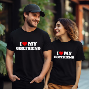 Jag älskar min flickvän Alla hjärtans dags hjärta T Shirt