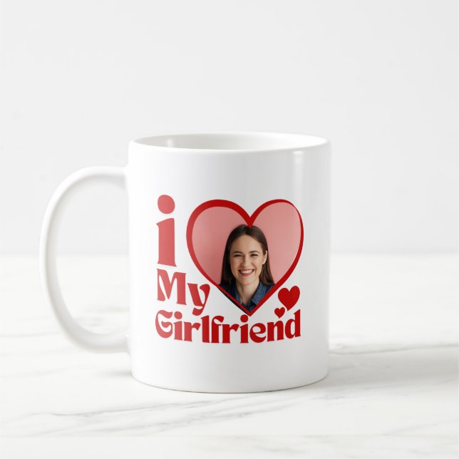 Jag älskar min flickvän Anpassad  Kaffemugg (Vänster)