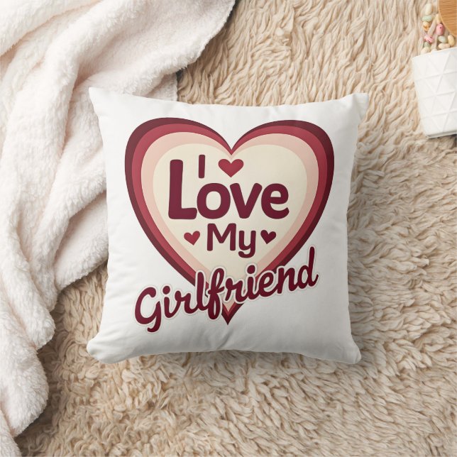 Jag älskar min flickvän Anpassad Kudde (Filt)