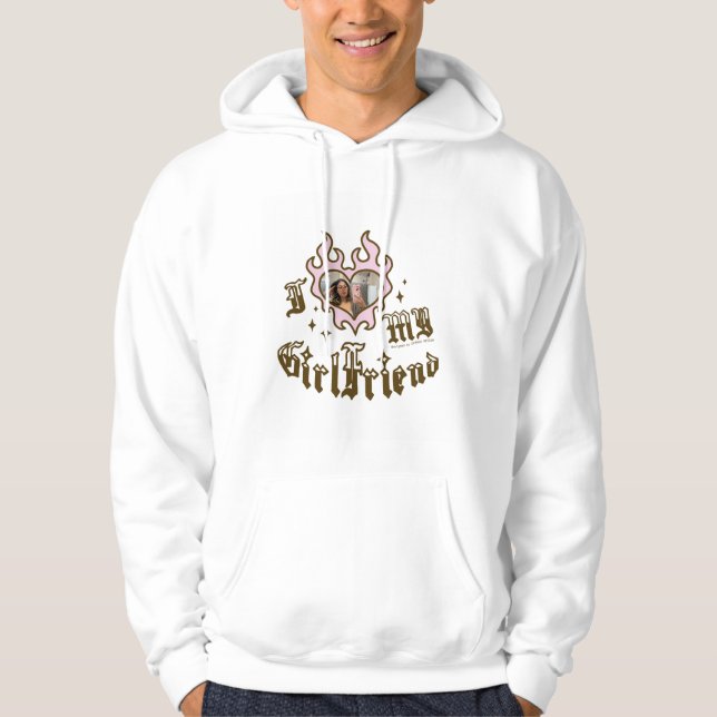 Jag älskar min flickvän - Brun - DingusDesign Hoodie (Framsida)