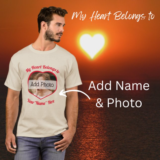 Jag älskar min Flickvän Foto Hjärta T Shirt (Skapare uppladdad)