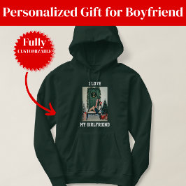 Jag älskar min flickvän foto tröja med tryck hoodi hoodie