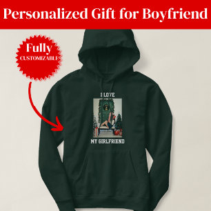 Jag älskar min flickvän foto tröja med tryck hoodi hoodie