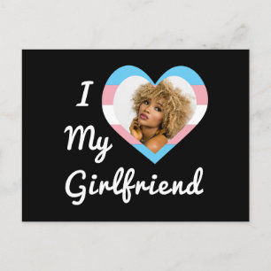 Jag älskar min flickvän HBTQ Transstolthet Anpassa Vykort