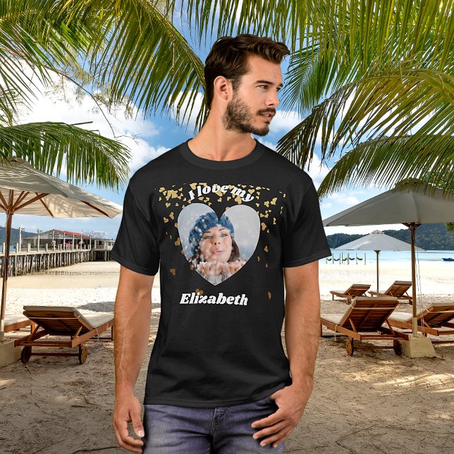 Jag älskar min Flickvän hjärta foto namn T Shirt (Skapare uppladdad)