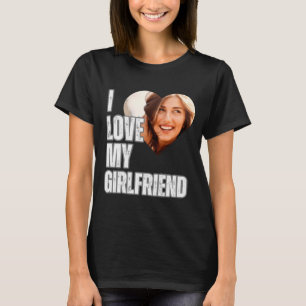 Jag älskar min flickvän hjärta foto pojkvän presen t shirt