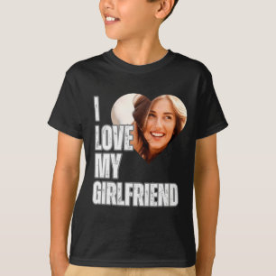 Jag älskar min flickvän hjärta foto pojkvän presen t shirt