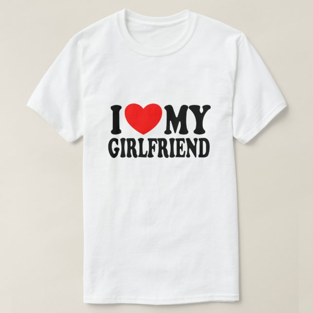 Jag älskar min flickvän, jag älskar min GF, Alla h T Shirt (Design framsida)