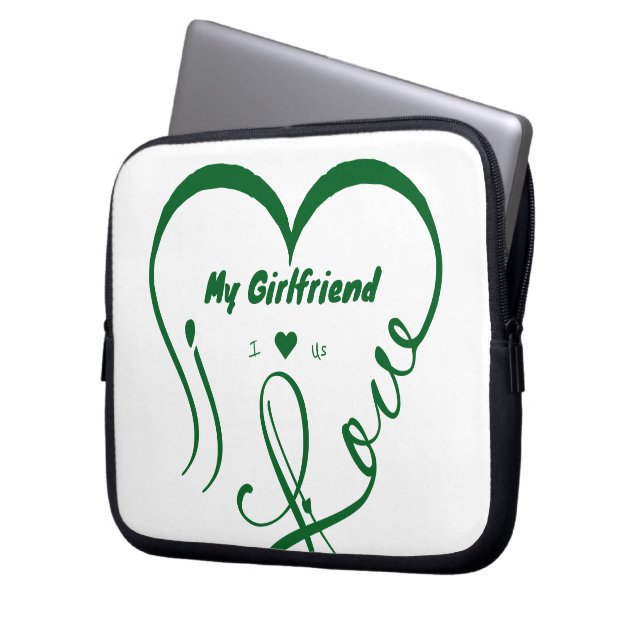 Jag älskar min flickvän - Jag ♥ Oss Laptop Fodral (Framsidan Vänster)