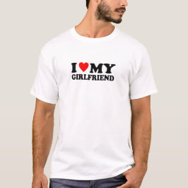Jag älskar min flickvän - Klassisk hjärttextdesign T Shirt