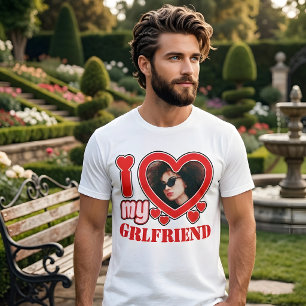 Jag älskar min flickvän Personlig bild text T Shirt