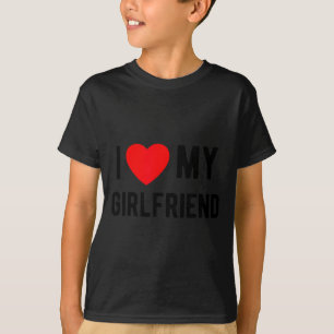 Jag älskar min flickvän söta matchande valentin po t shirt