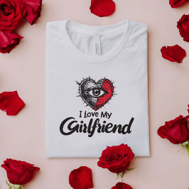 Jag älskar min flickvän T-shirt – Romantiskt hjärt
