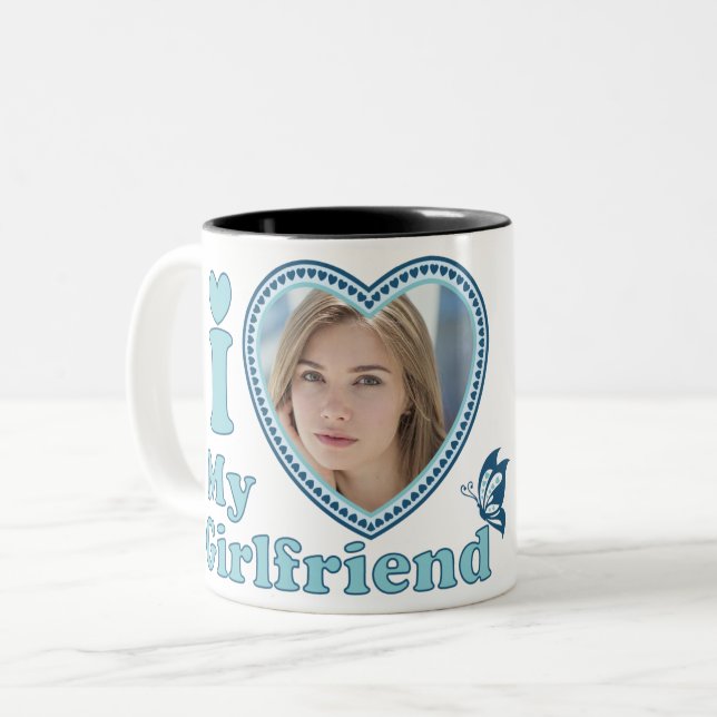 Jag älskar min flickvän Två-Tonad mugg (Framsida vänster)