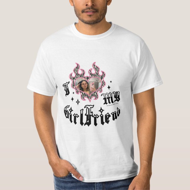 Jag älskar min flickvän - Zebra - DingusDesign T Shirt (Framsida)