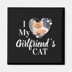 Jag älskar min flickväns katt anpassad foto T-shir Magnet