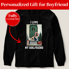 Jag älskar min flickvänsfoto långärmad skjorta t shirt